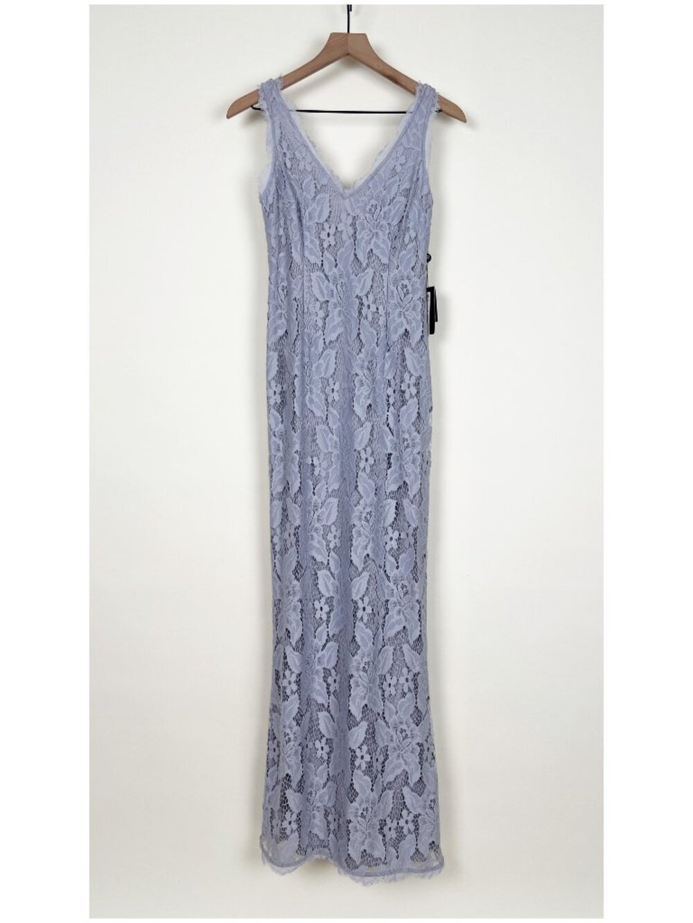 New Adrianna Papell Lace Gown Maxi Dress Sleeveless Wedding Guest Black Cocktail - Picture 3 of 11